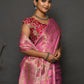 Trendy Saree Kanjivaram Silk Pink Weaving Saree