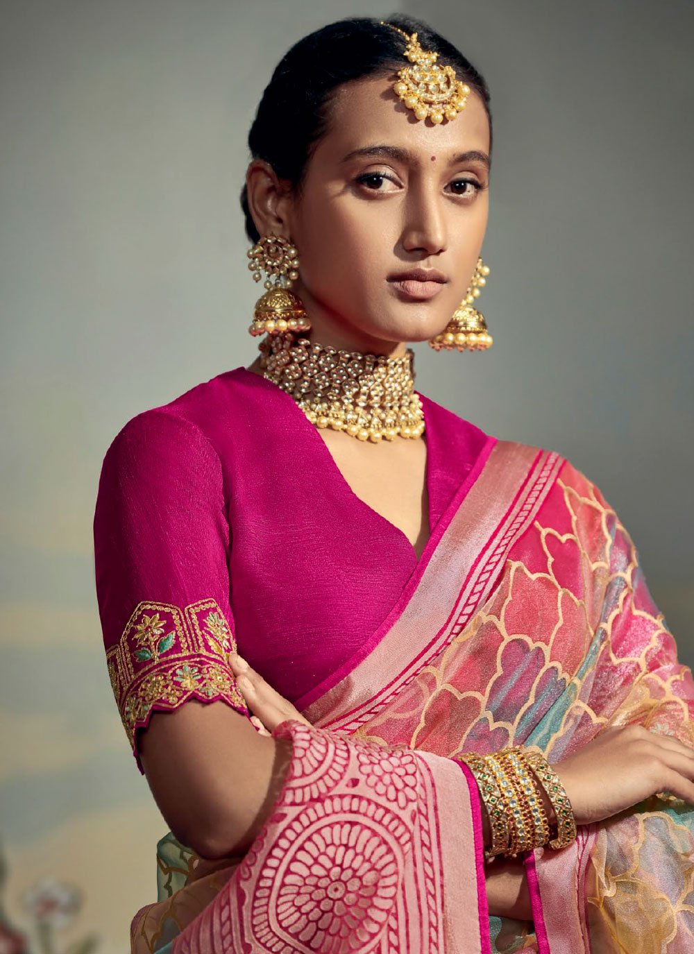 Trendy Saree Brasso Pink Fancy Work Saree