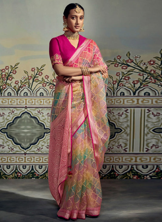 Trendy Saree Brasso Pink Fancy Work Saree
