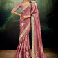 Trendy Saree Jacquard Rangoli Pink Fancy Work Saree