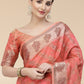 Contemporary Organza Pink Patch Border Saree