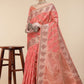 Contemporary Organza Pink Patch Border Saree