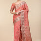 Contemporary Organza Pink Patch Border Saree