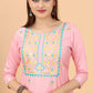 Casual Kurti Cotton Pink Embroidered Kurtis