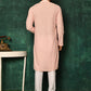 Kurta Pyjama Cotton Pink Chikankari Work Mens