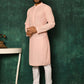 Kurta Pyjama Cotton Pink Chikankari Work Mens