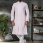 Kurta Pyjama Cotton Pink Embroidered Mens