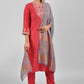 Pant Style Suit Cotton Pink Fancy Work Salwar Kameez