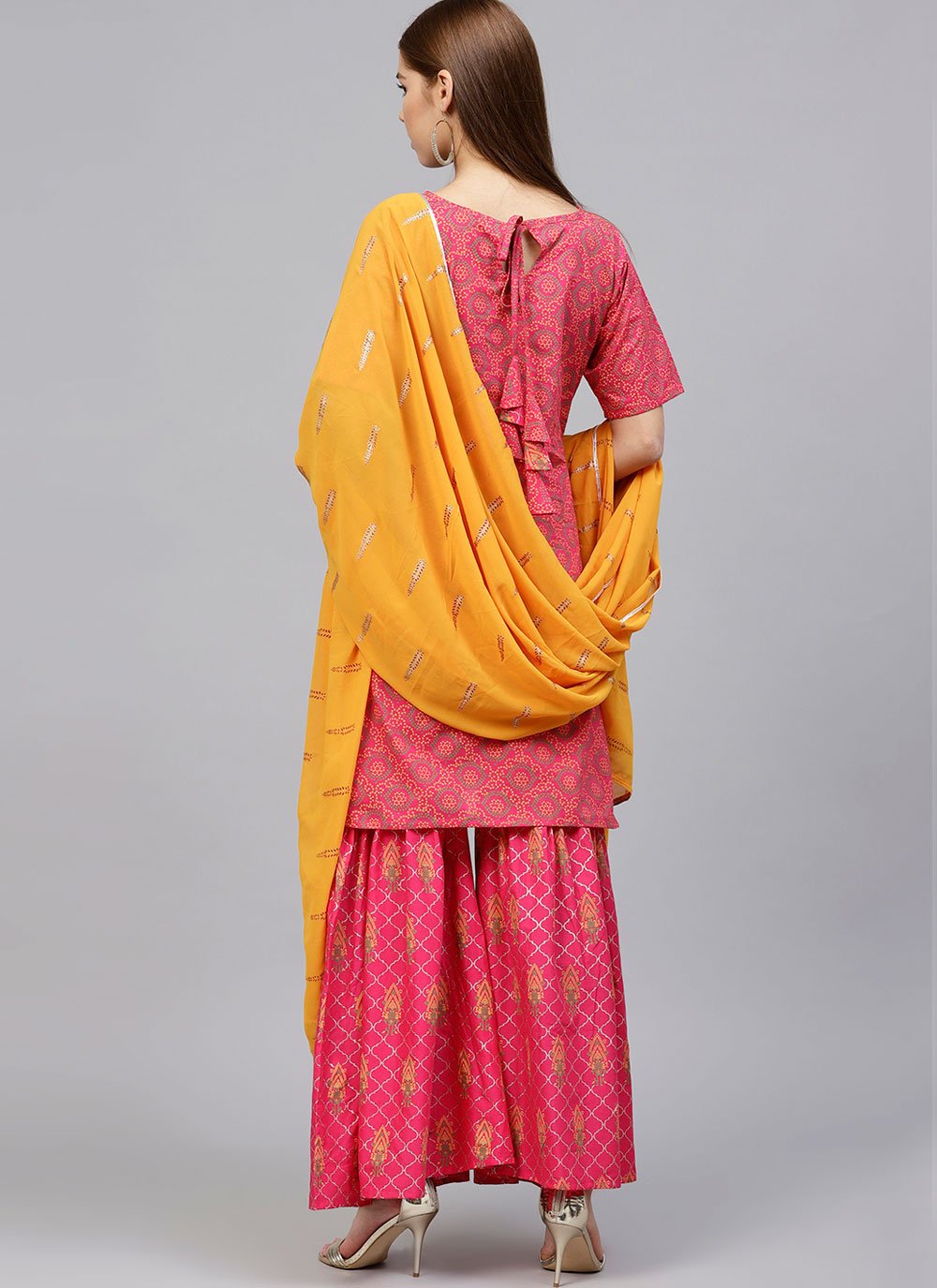 Salwar Suit Cotton Pink Print Salwar Kameez