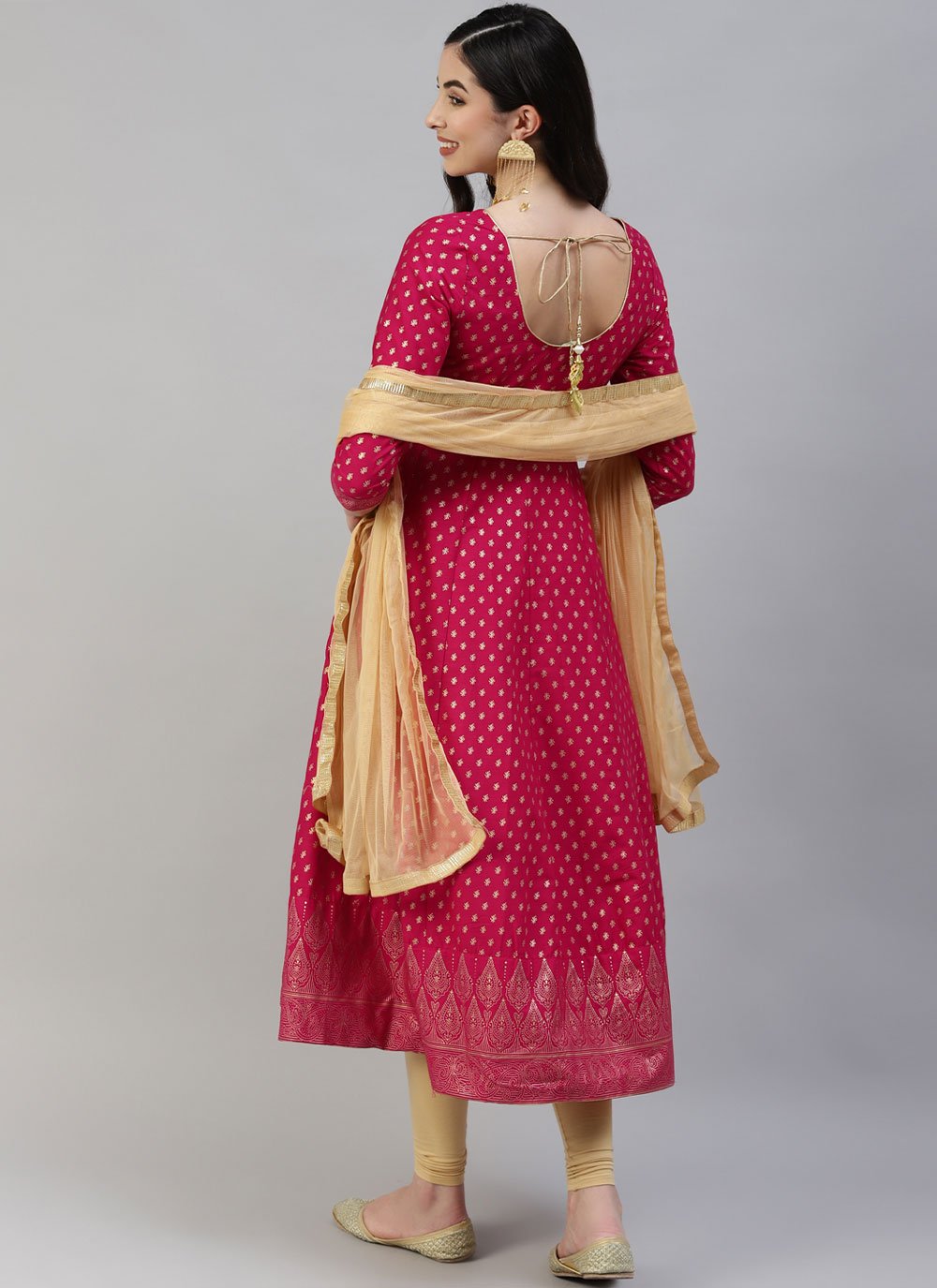 Salwar Suit Cotton Pink Print Salwar Kameez