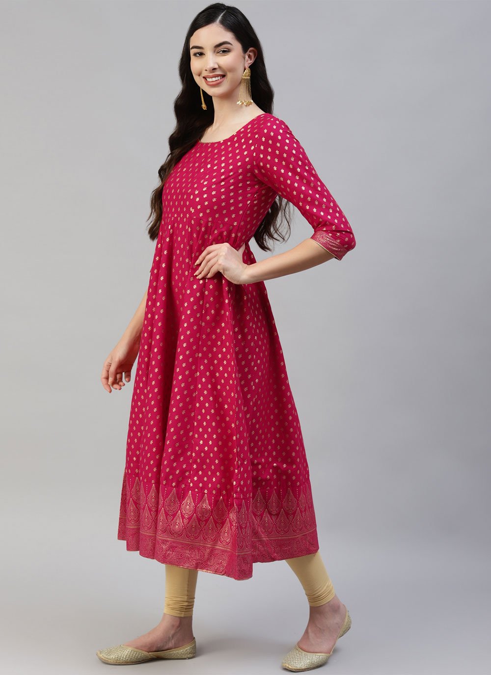 Salwar Suit Cotton Pink Print Salwar Kameez