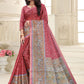 Trendy Saree Cotton Silk Pink Digital Print Saree