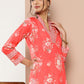 Party Wear Kurti Crepe Silk Pink Print Kurtis