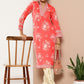 Party Wear Kurti Crepe Silk Pink Print Kurtis