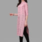 Designer Kurti Cotton Pink Weaving Kurtis