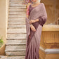 Designer Chinon Pink Sequins Saree