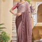 Designer Chinon Pink Sequins Saree
