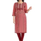 Designer Kurti Blended Cotton Pink Digital Print Kurtis