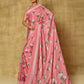 Designer Chinon Pink Digital Print Saree