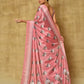 Designer Chinon Pink Digital Print Saree
