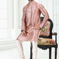 Kurta Pyjama Banarasi Silk Pink Digital Print Mens
