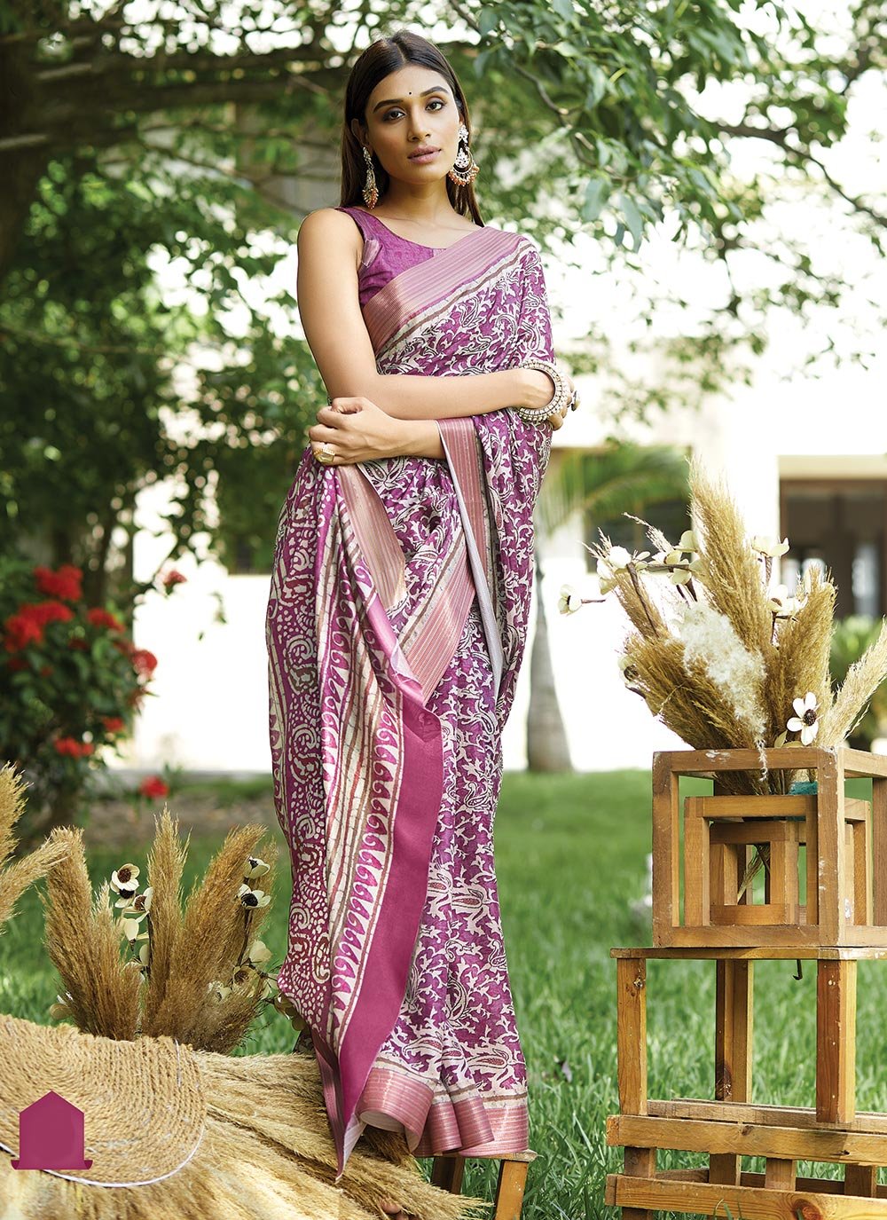 Trendy Saree Silk Pink Digital Print Saree