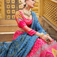 A Line Lehenga Silk Pink Digital Print Lehenga Choli