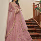 A Line Lehenga Art Silk Pink Embroidered Lehenga Choli