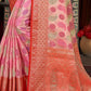 Classic Organza Pink Embroidered Saree
