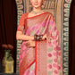 Classic Organza Pink Embroidered Saree