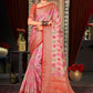 Classic Organza Pink Embroidered Saree