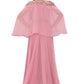 Gown Georgette Pink Embroidered Gown