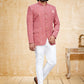 Jodhpuri Suit Velvet Pink Embroidered Mens