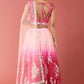 A Line Lehenga Net Pink Embroidered Lehenga Choli