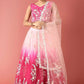 A Line Lehenga Net Pink Embroidered Lehenga Choli