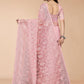 Classic Net Pink Embroidered Saree