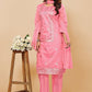 Pant Style Suit Chanderi Silk Pink Embroidered Salwar Kameez