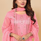 Pant Style Suit Chanderi Silk Pink Embroidered Salwar Kameez