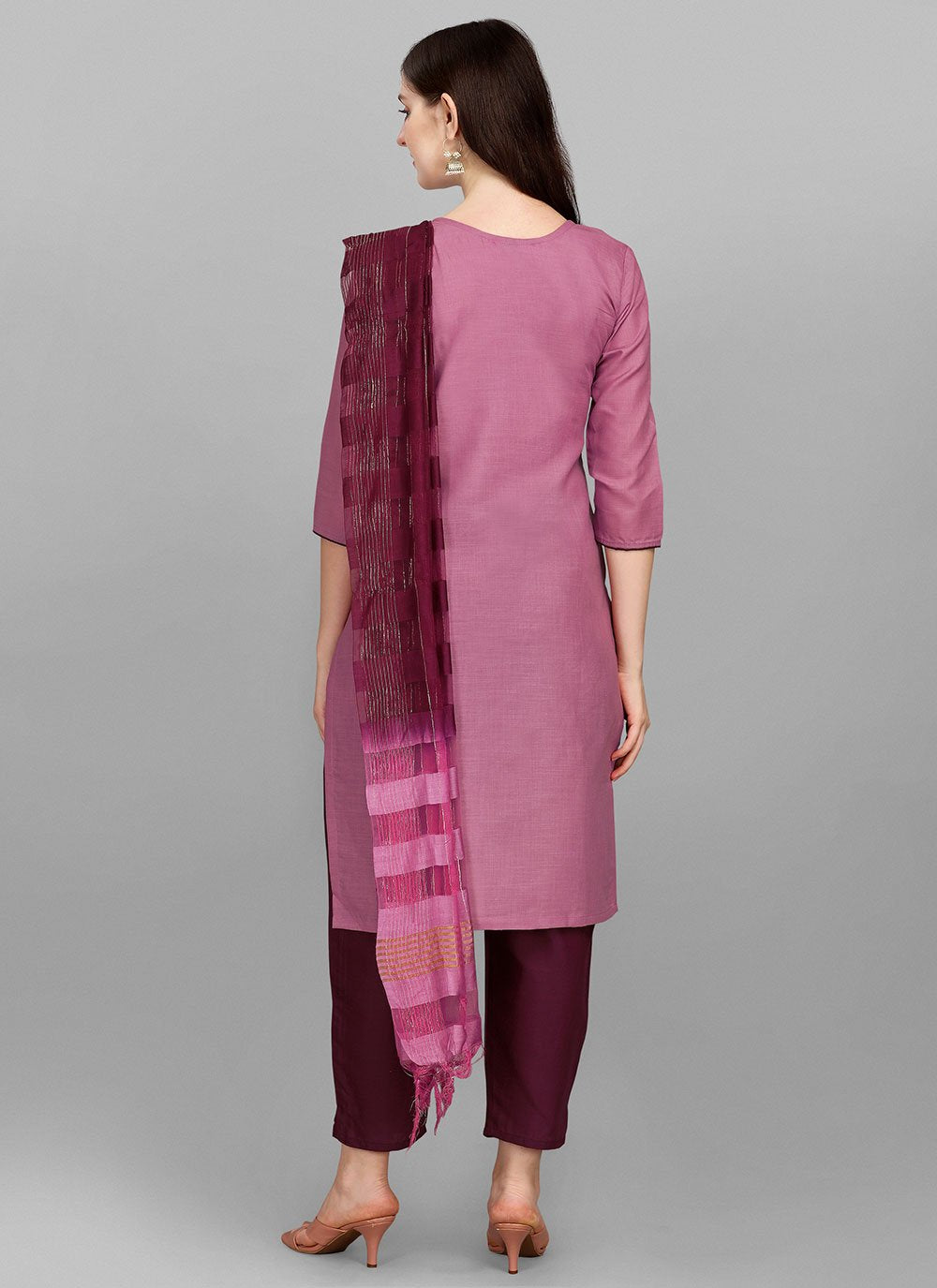Salwar Suit Cotton Pink Embroidered Salwar Kameez
