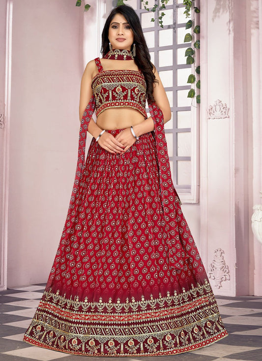 Readymade Lehenga Choli Georgette Pink Embroidered Lehenga Choli