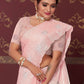 Classic Net Pink Embroidered Saree