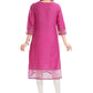 Casual Kurti Silk Blend Pink Embroidered Kurtis