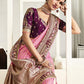 Designer Silk Pink Embroidered Saree