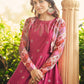 Designer Gown Cotton Pink Embroidered Gown