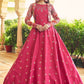 Designer Gown Cotton Pink Embroidered Gown