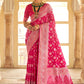 Trendy Saree Silk Pink Foil Print Saree