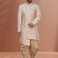 Indo Western Jacquard Pink Fancy Work Mens