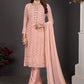 Salwar Suit Faux Georgette Pink Embroidered Salwar Kameez