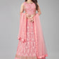 A Line Lehenga Net Pink Embroidered Lehenga Choli