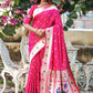 Designer Banarasi Silk Pink Woven Saree
